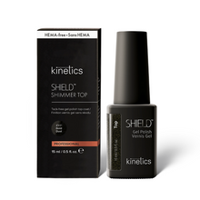 Load image into Gallery viewer, Kinetics Nails  | Shield™ Shimmer Top Gold Dust #931 15ml.