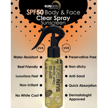 Load image into Gallery viewer, SUNSKIN Neuro-Cosmetics | Body &amp; Face - SPF50 Clear Spray Sunscreen