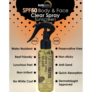 SUNSKIN Neuro-Cosmetics | Body & Face - SPF50 Clear Spray Sunscreen