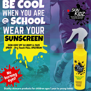SUNSKIN | Skin Kidz SPF50 Body & Face Spray Dry Touch Full Spectrum 150ml.