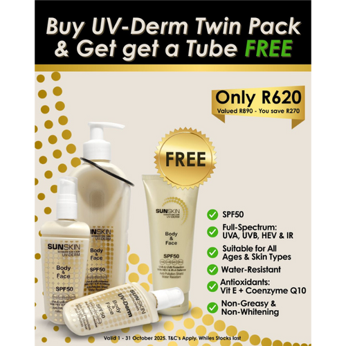 SUNSKIN | UV-Derm SPF50 Body & Face Twin Pack 250ml.