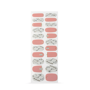 Nanacoco Professional | Insta Gel Nail Strips-Pink Marble-Gloss