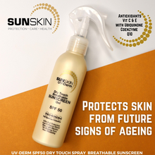 Load image into Gallery viewer, SUNSKIN | UV-Derm SPF50 Sunsation Body &amp; Face Sunscreen Dry Touch Spray 150ml.