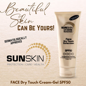 SUNSKIN | UV-Derm SPF50 Face Sunscreen Dry Touch Cream-Gel 75ml.