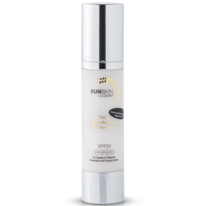 SUNSKIN | UV-Derm SPF50 Face Anti-Ageing Cream Gel Sunscreen Airless Bottle 50ml.