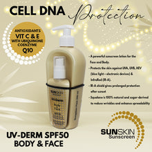 Load image into Gallery viewer, SUNSKIN | UV-Derm SPF50 Body &amp; Face Sunscreen Lotion 50ml.