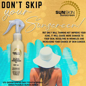 SUNSKIN UV-Derm SPF50 Sunsation Body & Face Sunscreen Dry Touch Spray 150ml.