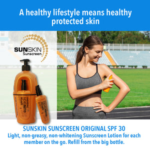 SUNSKIN | Original SPF30 Body & Face Sunscreen Lotion Refill Pack 500ml.